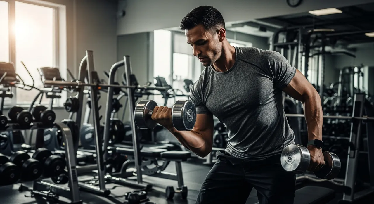 Personal trainer in modern gym